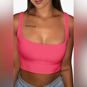 Women’s Tank Top - Crop Top - Stretch - Pink - M - New